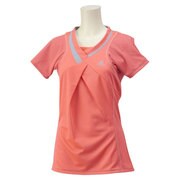 JMJ05-S09195 [FLEUR 半袖ドレープTシャツ レディース Lサイズ フラッシュRED]