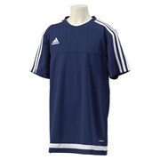 MHU46-S22311 [TIRO15 トレーニングジャージー半袖 キッズ J130 ダークBLU/WHT]