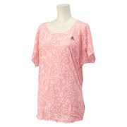 GYY10-S27967 [蘭 半袖レース Tシャツ レディース Lサイズ ライトフラッシュRED S15]