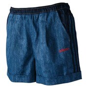 KBW66-A97038 [HM デニムミックス シャツ地ショーツ レディース Sサイズ COLNVY]