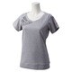 KAZ27-S91253 [SEASONAL TRAINING スラブ半袖Tシャツ レディース Lサイズ MGRYヘザー/ライトフラッシュRED S15]