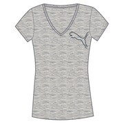 513318-02 [Vネック 半袖 TEE レディース Lサイズ ライトGRY]