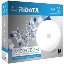 M-DISC BD-R 25GB インクジェットプリンター対応ホワイトレーベル 5枚 M-BD25GB.PW 5P