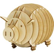 Wooden Art ki-gu-mi ブタの貯金箱