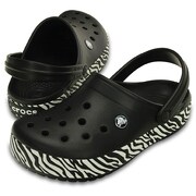 サンダル クロックバンド アニマル プリント クロッグ ユニセックス 24.0cm ブラック/ホワイト Crocband Animal Print Clog M6/W8