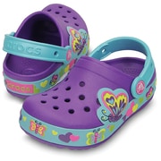 Crocslights butterfly Clog PS C10 [サンダル クロックスライツ バタフライ クロッグ PS キッズ 17.5cm ネオンパープル/アクア]