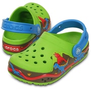 Crocslights dinosaur Clog PS C10 [サンダル クロックスライツ ダイナソー クロッグ PS キッズ 17.5cm ヴォルトグリーン/オーシャン]