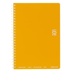 ソフトリングノート ドット入り罫線 A5（210×148mm） B罫（中横罫） ドット入り/罫幅6mm 29行 50枚 やわらかリング採用 オレンジ ス-SV331BT-YR