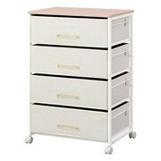 ファブリックチェスト ワイド58cm 4段 ナチュラルホワイト FFC-N204-NW