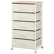 ファブリックチェスト ワイド58cm 5段 ナチュラルホワイト FFC-N205-NW