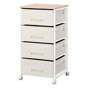 ファブリックチェスト ワイド45cm 4段 ナチュラルホワイト FFC-N104-NW