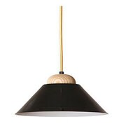 ペンダント照明 ブラック LOW ENAMELED & WOOD LAMP 電球なし BK