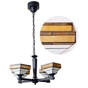 MOSAIC GLASS CHANDELIER 4 電球あり WH/YE