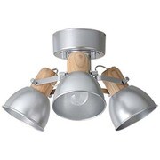 シーリングランプ シルバー ALUMI & WOOD 3BULB CEILING LAMP REMOCON 電球あり SV