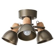 シーリングランプ モスグリーン ALUMI & WOOD 3BULB CEILING LAMP REMOCON 電球あり MOSS GN