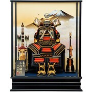 Y-115 五月人形 赤黒上杉鎧ケース 5号 オルゴール付