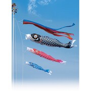 ナイロン鯉 [鯉のぼり 庭用 6m 五色吹流し 3匹6点セット]