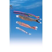 黄金 [鯉のぼり 庭用 3m 五色吹流し 3匹6点セット]