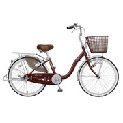 シティサイクル ティータイム ダイナモ仕様 22型 変速なし エンジ系メタリック TT22F