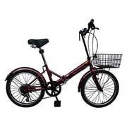 折りたたみ自転車 20型 外装6段変速 レッドブラウン AJ20-K レッドブラウン