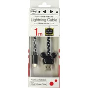 ディズニー Lightningケーブル 1m ミッキー ブラック
