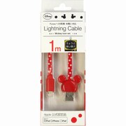 ディズニー Lightningケーブル 1m ミッキー レッド
