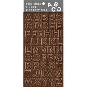 ダイカット文字シール 木目 ブラウン大文字 TM00347