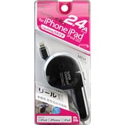 リール式DC充電器 2.4A LN ブラック KL-34