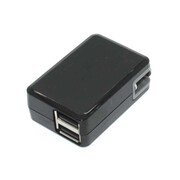 コンパクト&ハイパワー USB-AC充電器 ブラック LAC-R2U24-BK