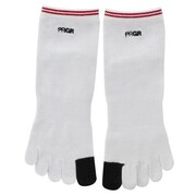 SOCKS-120 F W/RD [足底サポート5本指ソックス フリーサイズ ホワイト×レッド]