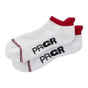 足底サポートアンクルソックス F ホワイト×レッド [SOCKS-102]