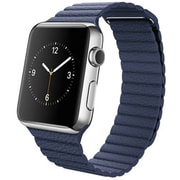 Apple Watch 42mmステンレスケースとブライトブルーレザーループ M