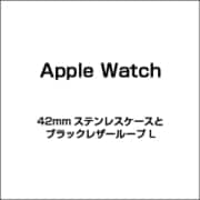 Apple Watch 42mmステンレスケースとブラックレザーループ L