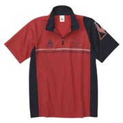 QB711141-RED-L [ハーフジップ半袖シャツ Lサイズ レッド]