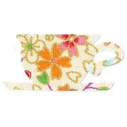 ファブリックステッカー JT 白 桜 ティーカップ