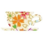 ファブリックステッカー JT 白 桜 ティーカップ
