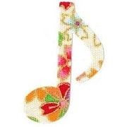 ファブリックステッカー JT 白 桜 おんぷ