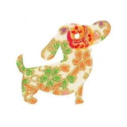 ファブリックステッカー JT 白 金小桜 いぬ