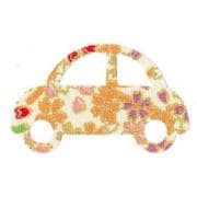 ファブリックステッカー JT 白 金小桜 くるま