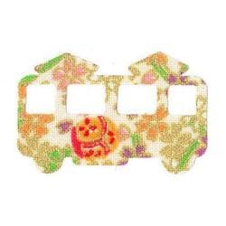 ファブリックステッカー JT 白 金小桜 でんしゃ