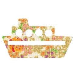 ファブリックステッカー JT 白 金小桜 ふね