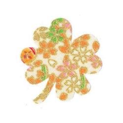 ファブリックステッカー JT 白 金小桜 クローバー