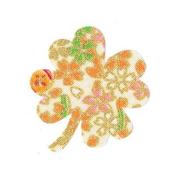 ファブリックステッカー JT 白 金小桜 クローバー