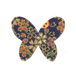 ファブリックステッカー JT 紺 金小桜 ちょう