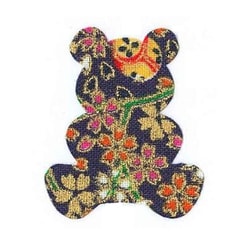 ファブリックステッカー JT 紺 金小桜 くま