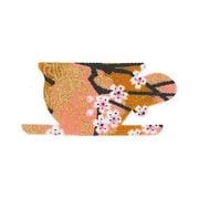 ファブリックステッカー JT 金茶 山桜 ティーカップ