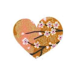 ファブリックステッカー JT 金茶 山桜 ハート