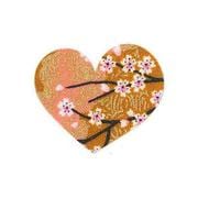 ファブリックステッカー JT 金茶 山桜 ハート