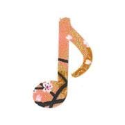 ファブリックステッカー JT 金茶 山桜 おんぷ
