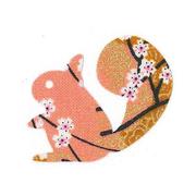 ファブリックステッカー JT 金茶 山桜 りす